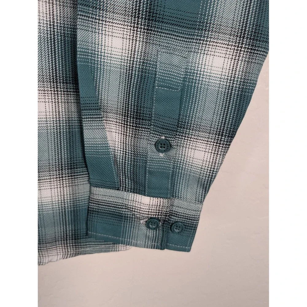 Dixxon Flannel Shirt‎ Youth XL Green Plaid Button Up DFC Tech Blend New Tags